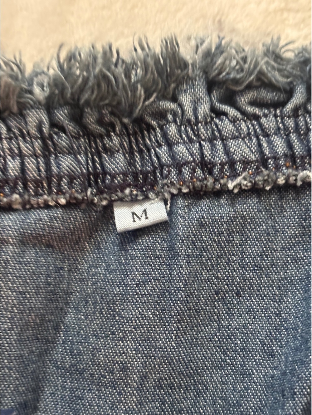Denim Strapless High-Low Dress with Ruffle Trim Size M - Picture 2 of 2